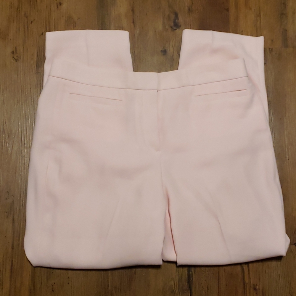 J crew pale pink slacks flat front lined euc